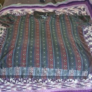 Rogue Multicolor Striped Pattern Polo - Green, Red, Blue